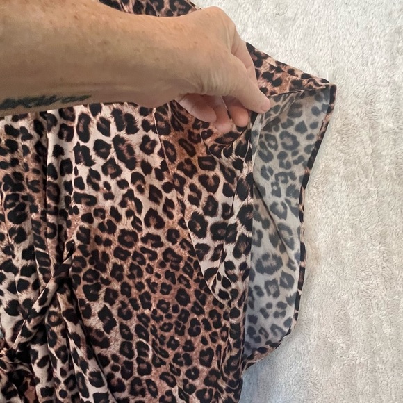 Good American Animal Leopard Print Kimono Robe Sz 16-28 Tie Sash - Picture 9 of 16